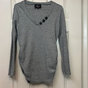 Maternity Love Grey Waffle Knit Top sz L